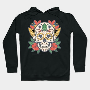 Traditional Floral Skull tattoo Hoodie